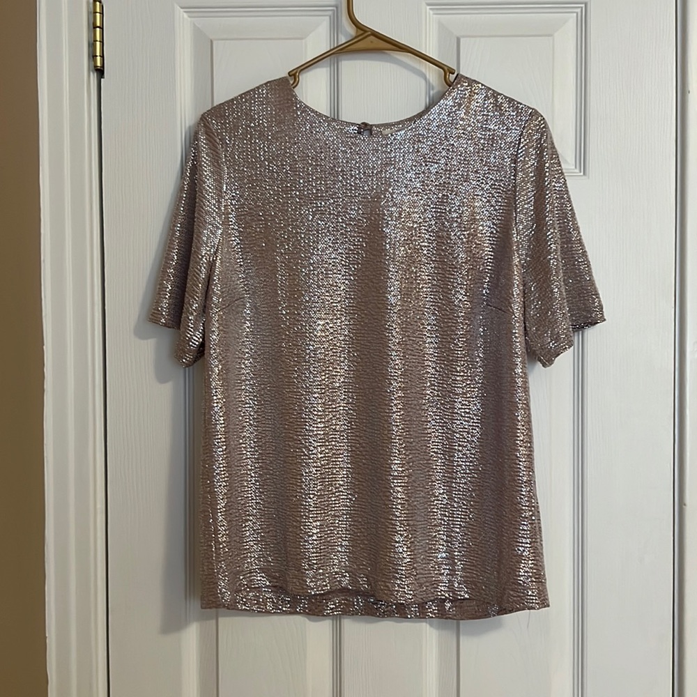 NWT Womens XL Gold Shimmer Blouse